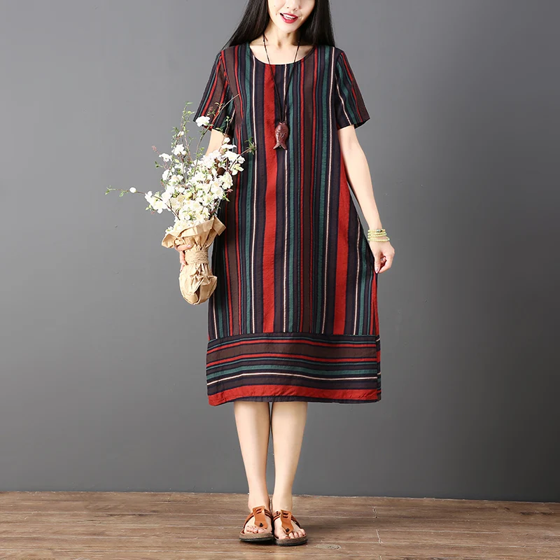 Китайский стиль Мода 2019 новые женские Платья повседневные хлопковые льняные