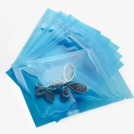 blue HARDIRON 100 шт цветной толстый прозрачный пакет на молнии фруктовый цветок чай порошок для маски-пленки пробное украшение подарок пластиковая посылка мешок - Цвет: blue
