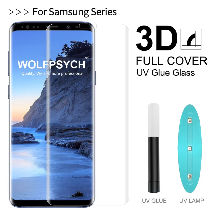 Жидкость для экрана УФ полная Клей закаленное Стекло samsung Galaxy S10 плюс S10e S9 S8