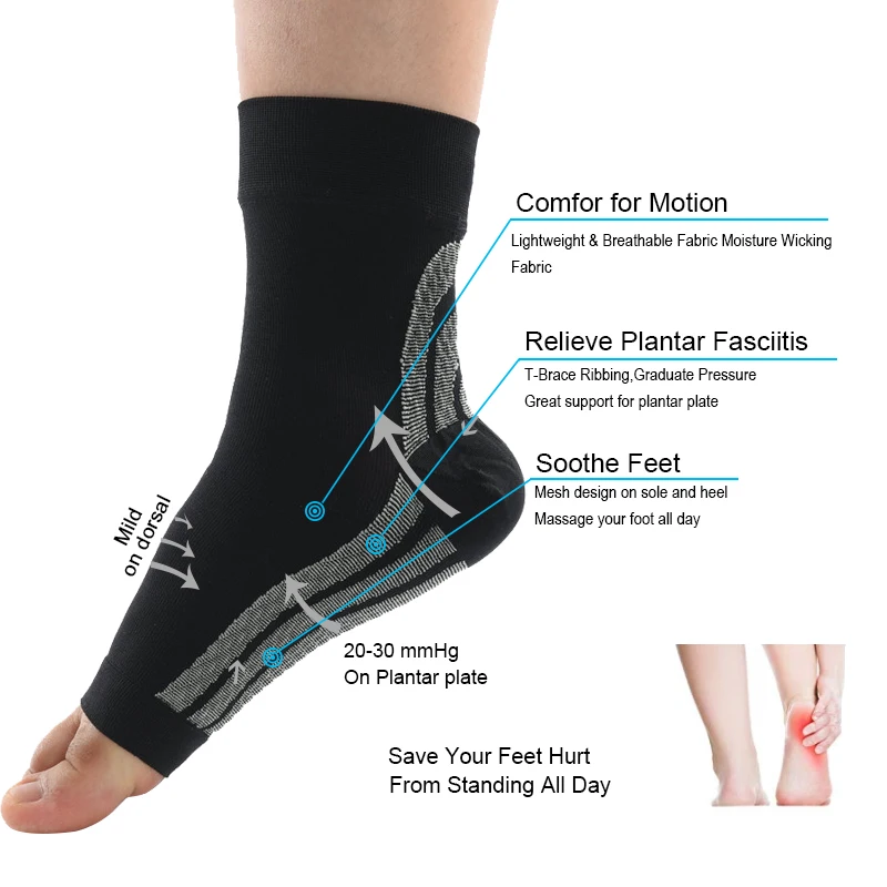 Компрессионные носки 2 шт. фиксатор лодыжки с поддержкой арки Achilles Tendonitis спортивные беговые для женщин/мужчин tobillera deportiva