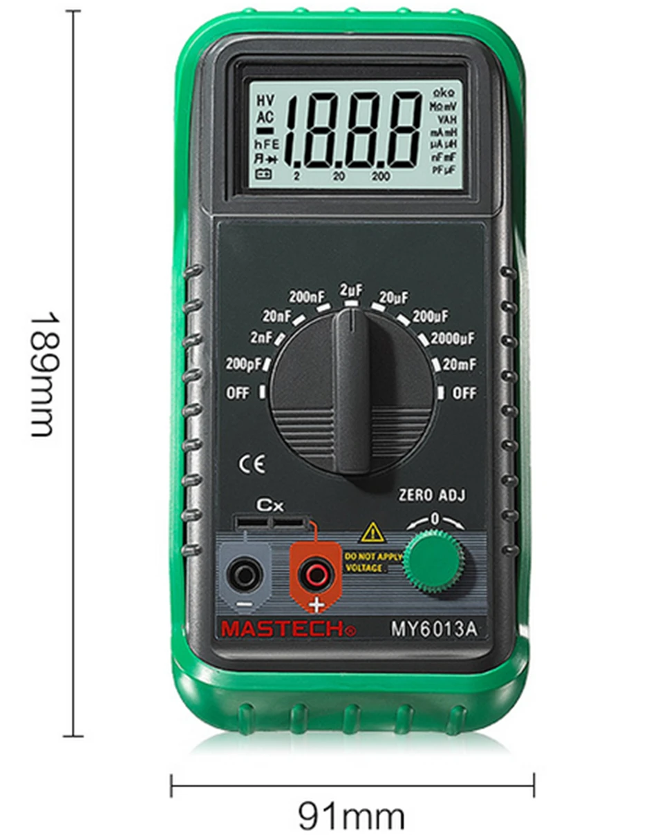 Тестер конденсатора MASTECH MS6013A (MY6013A) портативный цифровой измеритель емкости tetrep
