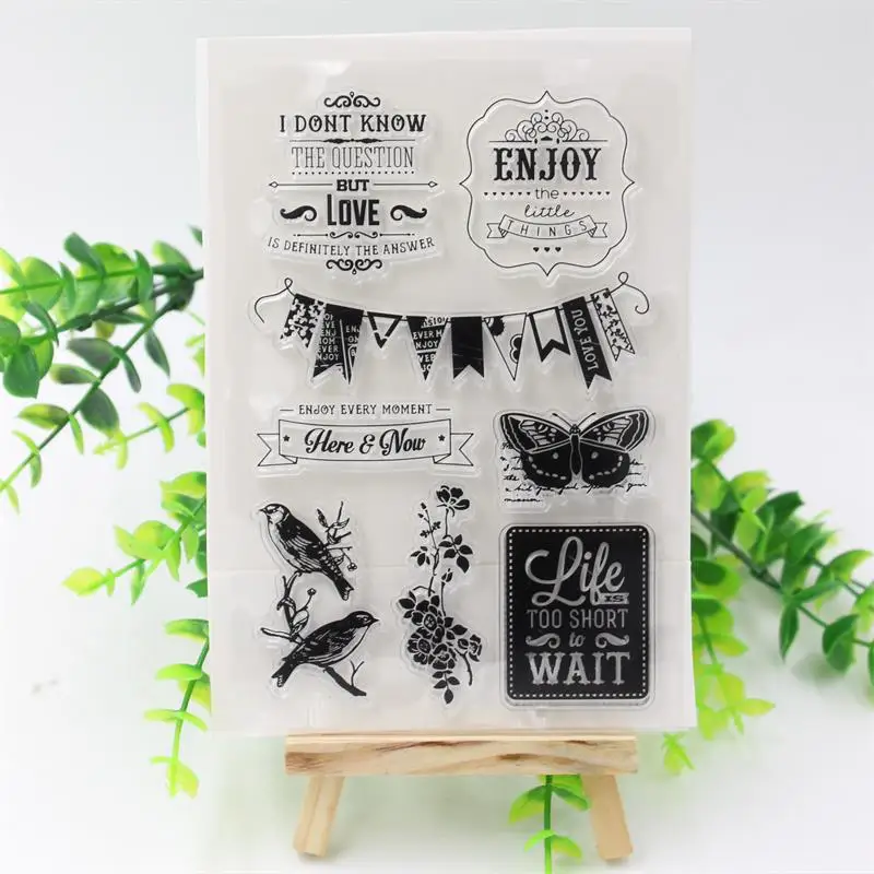 YPP ручная работа 1 лист сделай сам Цветочный с днем рождения прозрачная