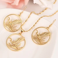 gold new zealand bird earrings pendant necklace jewelry sets for women dollar coin wedding party jewelry girls charm gifts