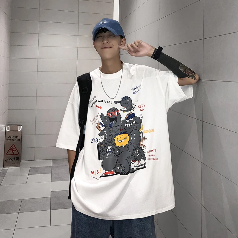 2019 осень-зима новая волна Мужская Корейская версия тренда мультфильм Граффити