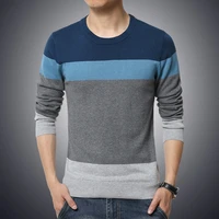 2020 winter casual mens sweater o neck striped slim fit knittwear mens sweaters pullovers pullover men pull homme