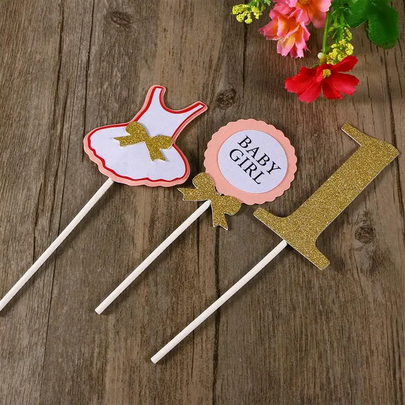 3 шт. Топпер для торта флаг маленьких мальчиков и девочек Возраст 1 год | Дом сад