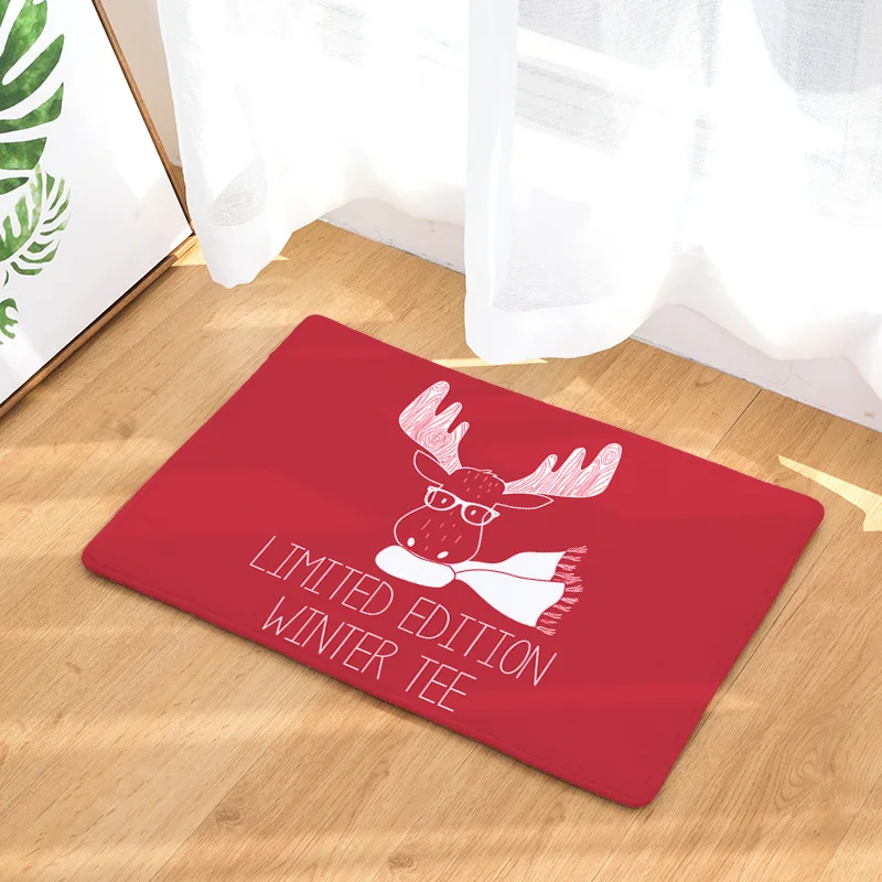 40x60cm/50x80cm Christmas Deer Pattern Carpet Door Mats Doormats Outdoor Kitchen Bathroom Living Room Floor Mat Rug | Дом и сад