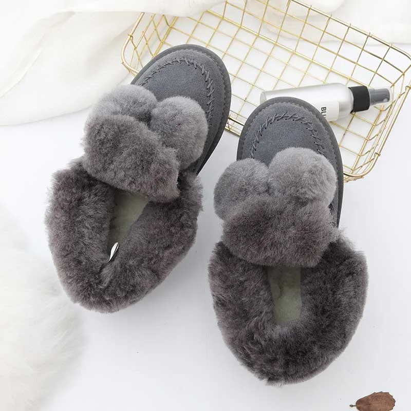 DARK GREY GRWG/Новое поступление; классические женские ботинки в австралийском стиле; женские зимние ботинки из натуральной кожи с натуральным мехом; женская обувь - Цвет: DARK GREY