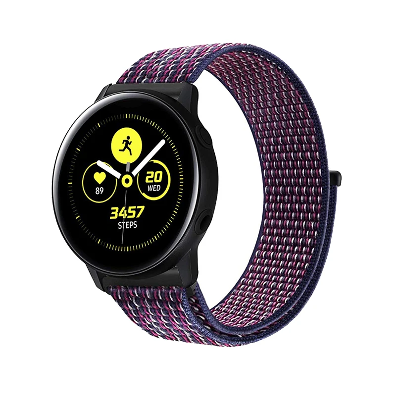 20 мм спортивный нейлоновый ремешок на запястье браслет ремешок для samsung Galaxy Watch Active 2 Amazfit Bip Band