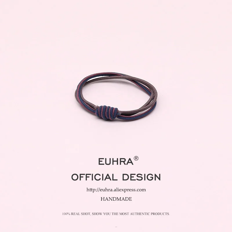 EUHRA, 4 цвета, эластичная, двухцветная, Смешанная, ручная вязка, для женщин, лента для волос, для детей, эластичная резинка, высокая эластичность - Цвет: Color 1