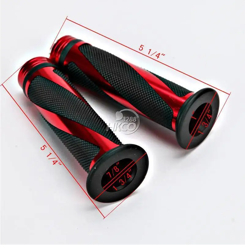 

Motorcycle ATV Aluminum 7/8" Hand Grips For Honda Suzuki Yamaha Kawasaki ... Red Stripe New