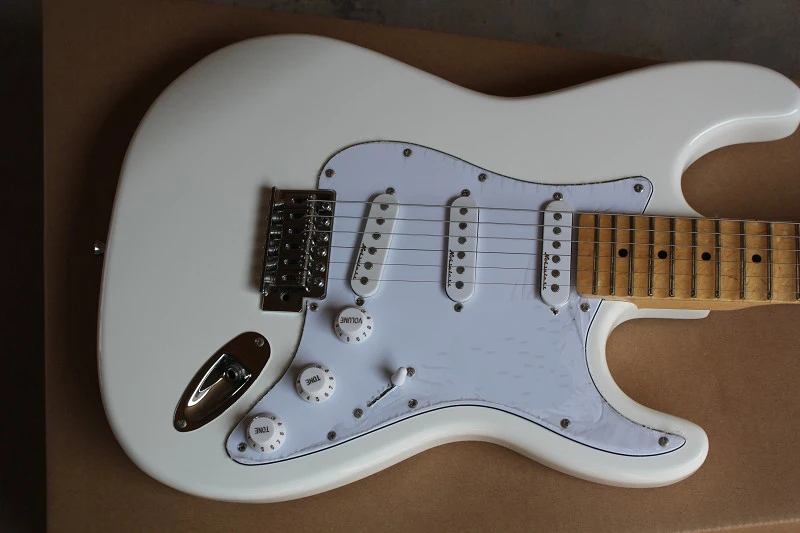 Scalloped клен Гриф Винтаж белый Ингви Мальмстин Гитара Большой Головой ST