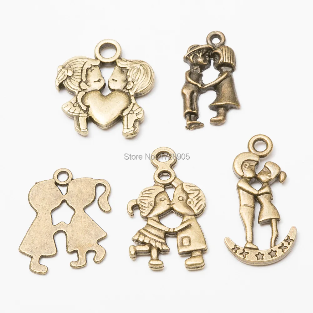 

Cute Lover Pendants Bronze Color Lovely Charm Pendants Sunflower Pendants For Jewelry Making 10 pcs