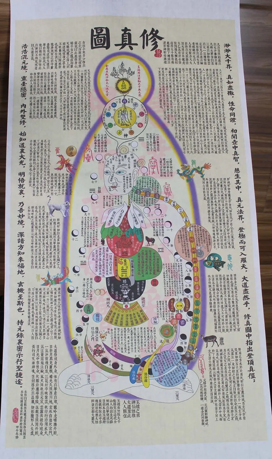 Xiuzhen Tu Chinese Tao Taoism Hsiu Chen диаграмма человеческого тела единственный векторный