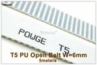 Ремень ГРМ POWGE 5 метров T5 6, ширина = 6 мм, шаг = 5 мм, подходит для T5, шкив, ремень с открытием для ЧПУ 3D-принтера RepRap
