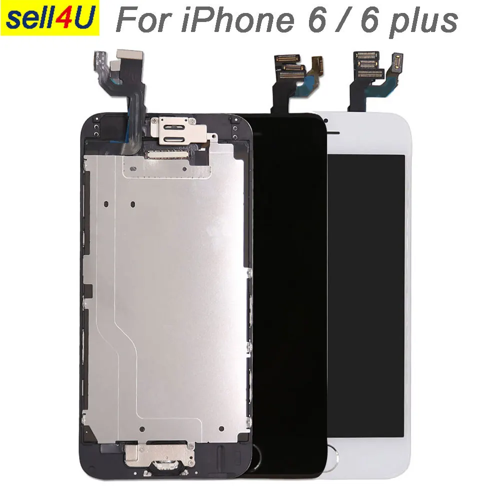 Полный комплект экрана для iPhone 6 6G 6 plus ЖК-экран Замена дисплея, в комплекте с кнопкой домой фронтальная камера динамик