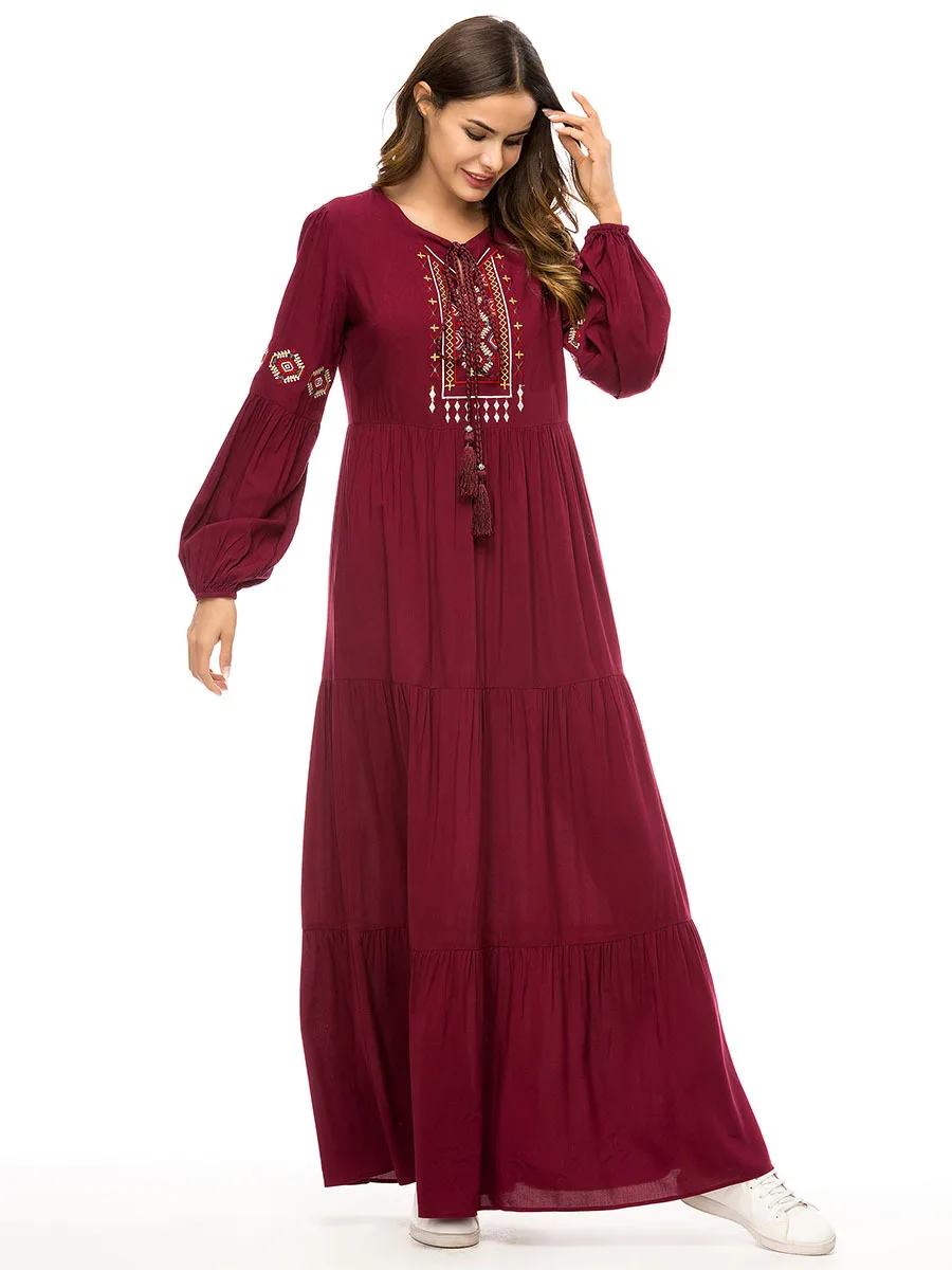 Абаи Катар ОАЭ турецкая исламская Малайзии рюшами плиссе мусульманское платье