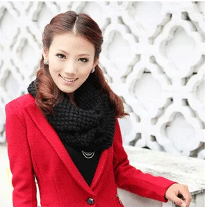 2016 Мода Зима Теплый Кольцо Шарф Lic Женщины Шерсти Шали Шеи Твердые Wrap Утолщаются