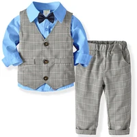 boys suits clothes for wedding formal party clothes striped baby vest shirt pants kids boy outerwear clothing set