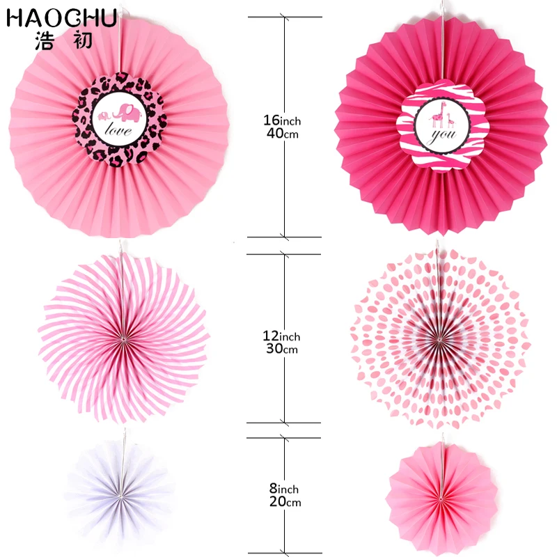 HAOCHU 6 шт./компл. DIY Свадебные аксессуары разных размеров бумажные веерные цветы
