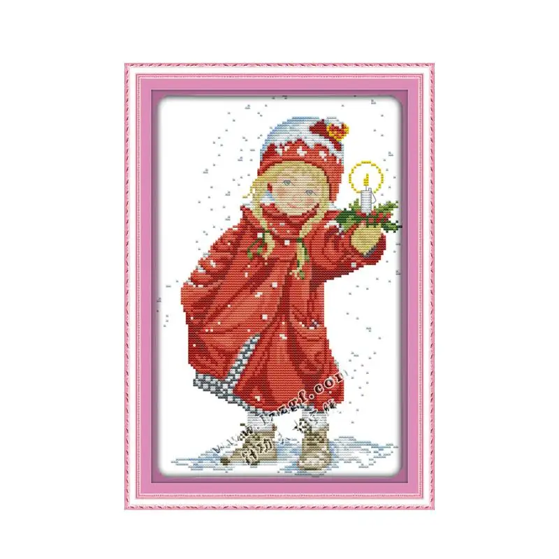 Joy Sunday Christmas вышивка крестиком DMC 11CT 14CT водорастворимый холст напечатанный Набор для вышивки крестиком Мультяшные узоры Наборы для вышивания