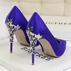 Элегантные женские туфли-лодочки на резном металлическом каблуке, 2019 г., высококачественные модные сексуальные шелковые туфли на высоком каблуке 13 цветов 10 см, женские свадебные туфли