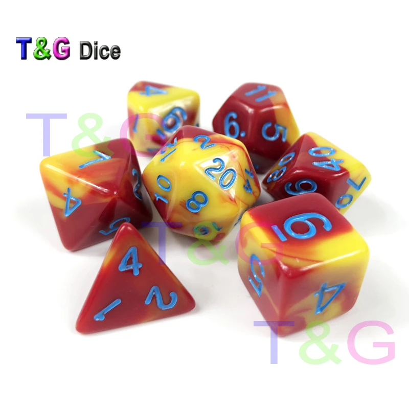 Смешной 2 цвета многогранные кубики 7 кубиков набор для D& D ролевых игр Кемпинг путешествия дети партии игры в подарок