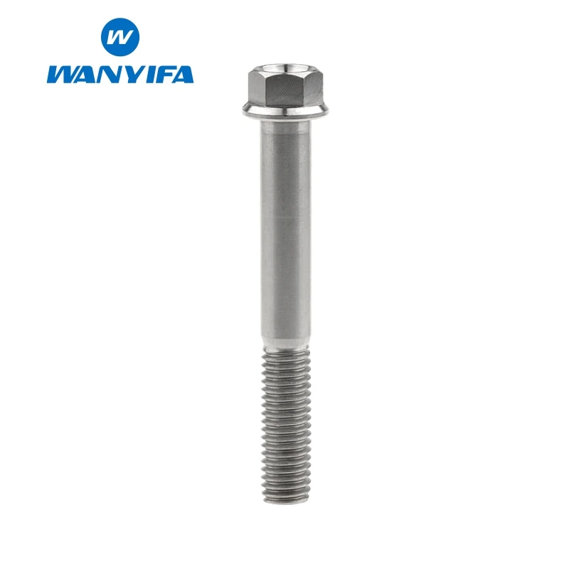M8x65 Titanium Wanyifa Титановые Болты Винты M8x 15 20 25 30 35, 40 45 50 55 60 65 мм золото шестиугольный фланец голова для велосипеда дисковый тормоз велосипед Запчасти - Цвет: M8x65 Titanium