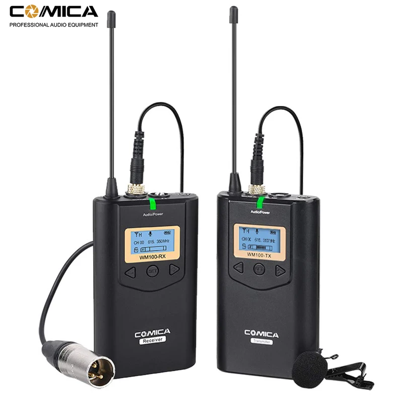 Comica CVM WM100 UHF 48 каналов Беспроводной петличный микрофон система для цифровой