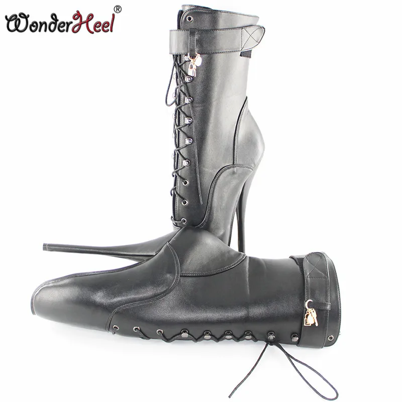 Wonderheel/в магазине в продаже 7 см высокий тонкий каблук черная матовая