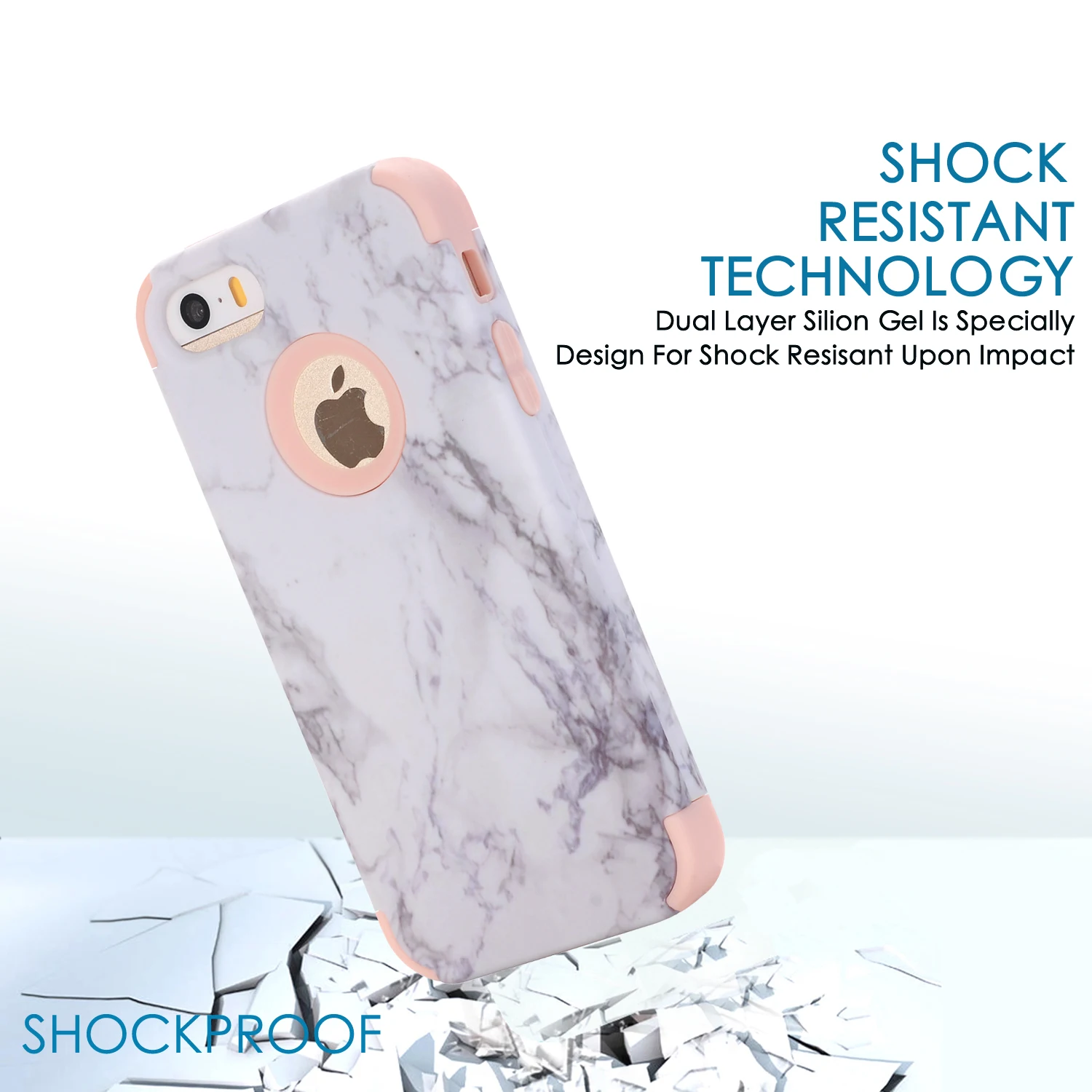 Чехлы для iPhone 5 5S SE популярный мраморный дизайн Жесткий ПК + Мягкий силиконовый