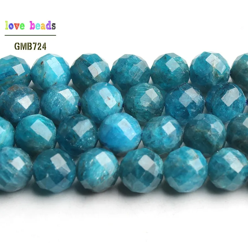 apatite AA+ натуральный граненый морганит аквамарина Апатит Камень Круглые бусины для самостоятельного изготовления ювелирных изделий браслет 7,5 ''нить 6 мм 8 мм - Цвет: apatite