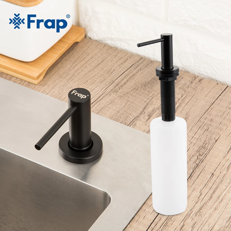 Frap Liquid Soap Dispenser for Kitchen Sink Hand Soap Dispenser ABS Plastic Bottle Stainless steel Kitchen Accessorie Y35001-1
