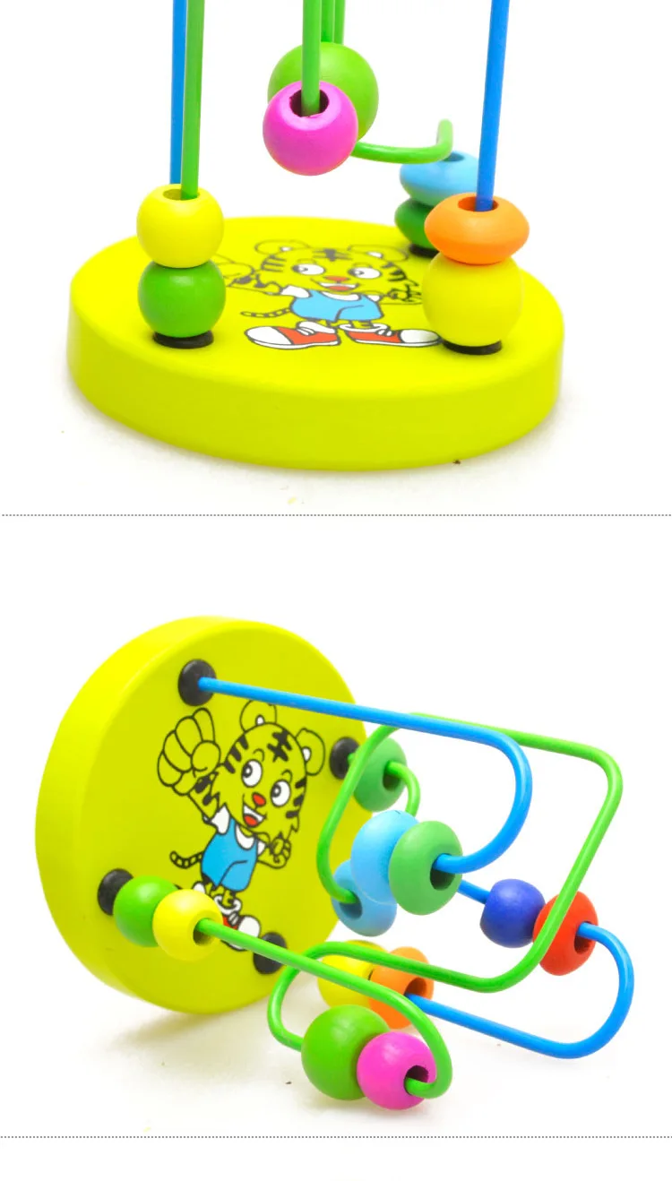 Деревянные игрушки Монтессори для мальчиков и девочек деревянные круги бусины