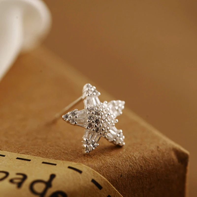 Женские свадебные серьги-гвоздики из стерлингового серебра 925 пробы с