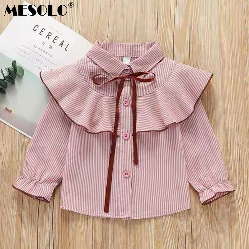 Женская/Детская рубашка MESOLO в полоску с длинным рукавом западном стиле 2019|Блузки