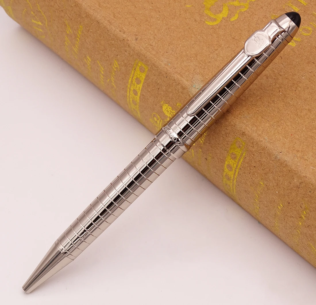 Jinhao Серебристая шариковая ручка из нержавеющей стали, красивая решетка, уникальная подарочная ручка, отлично подходит для заметок, офиса, бизнеса, дома, школы
