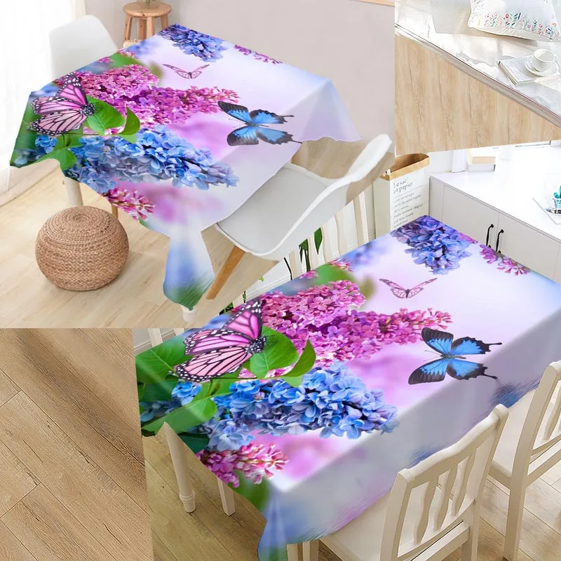 Скатерть для стола с цветами и бабочками на заказ | Скатерти -32881709803