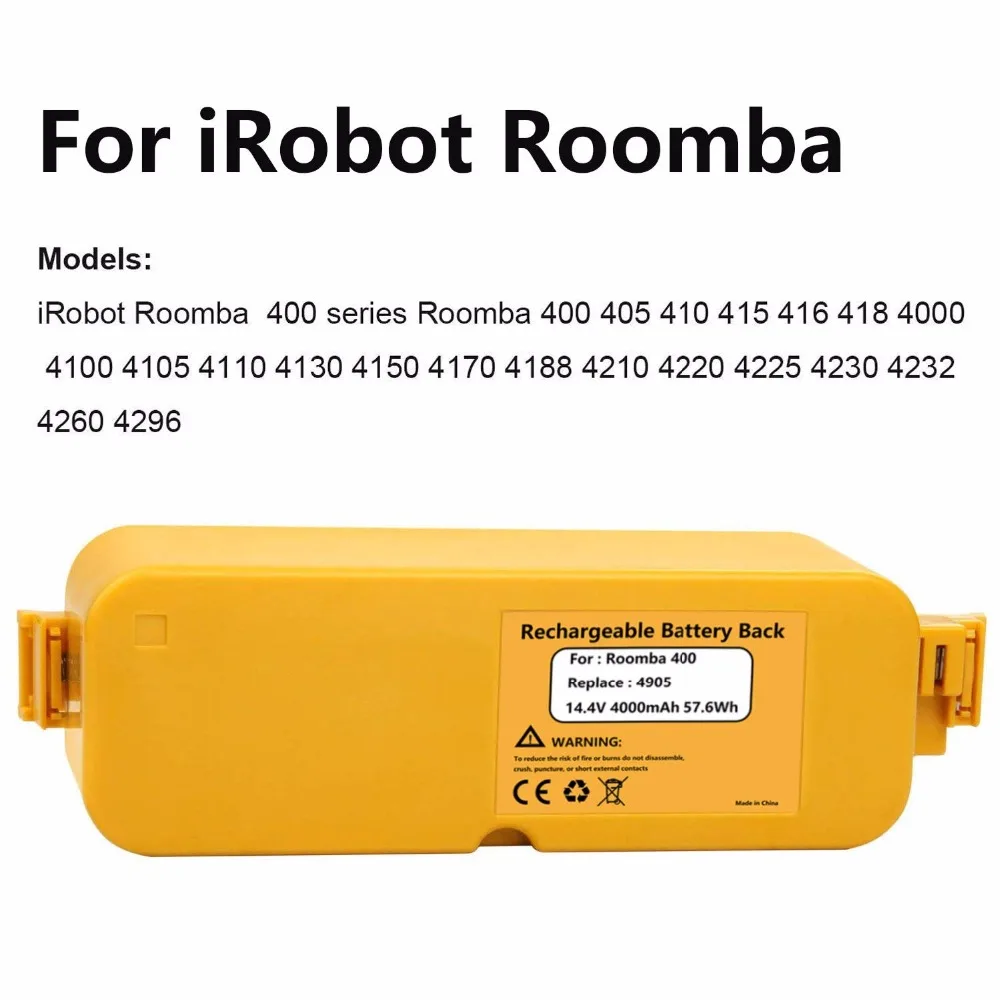 Для Irobot Roomba 400 14 4 v 4ah сменный никель металлогидридный аккумулятор большой емкости
