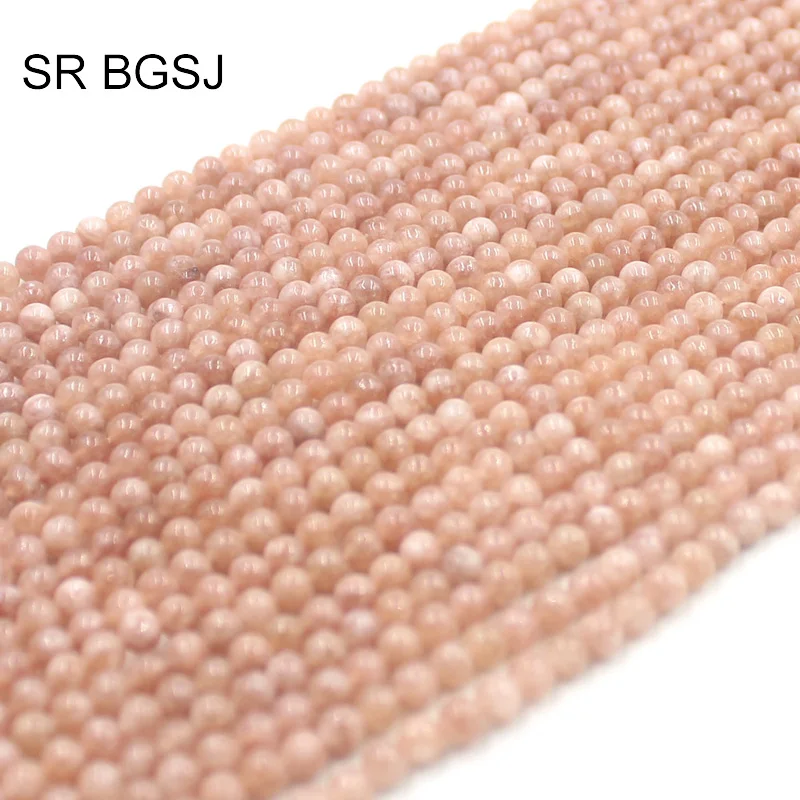 Free Shipping 4mm Round Stones Sun Stone Jewelry Accessories Spacer Bail Beads Strand 15&quot|Бусины| |