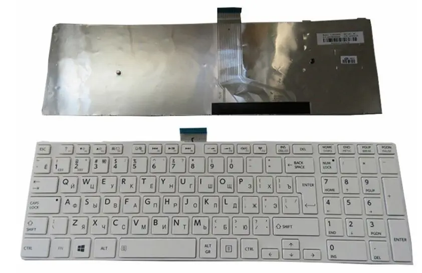 Белый GZEELE новая клавиатура для ноутбука Toshiba Satellite C50D C50-A C50-A506 C50D-A C55 C55T C55D C55-A C55D-A русской клавиатуры ноутбука - Цвет: Белый
