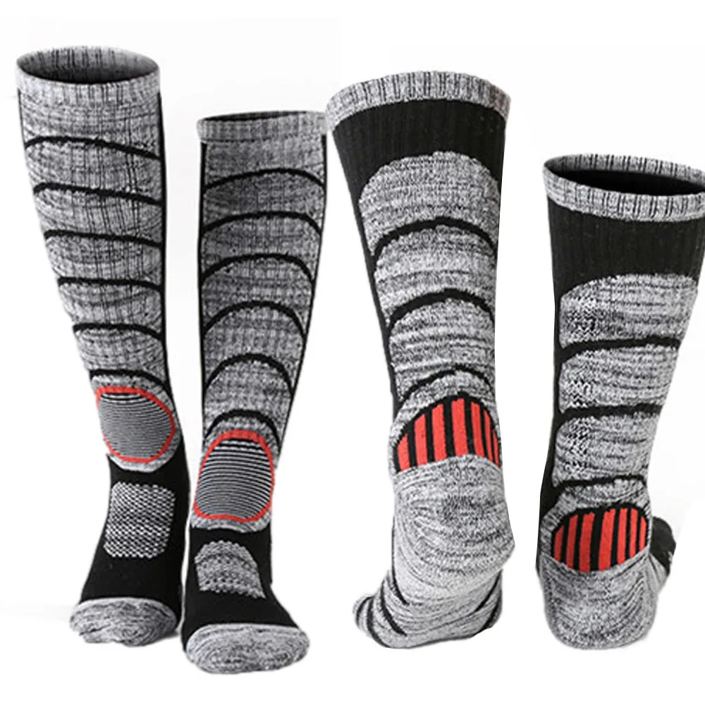 Длинные хлопковые носки унисекс для катания на лыжах зимние теплые сноуборде