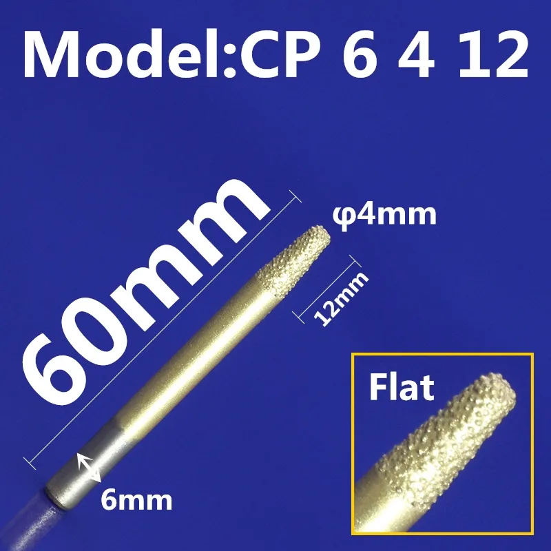 1PCS-CNC твердосплавная плавящая мраморная Концевая мельница, Bluestone и песчаник Фрезерный резак, алмазная и нефритовая гравировальная фреза - Длина режущей кромки: CP6 4 12