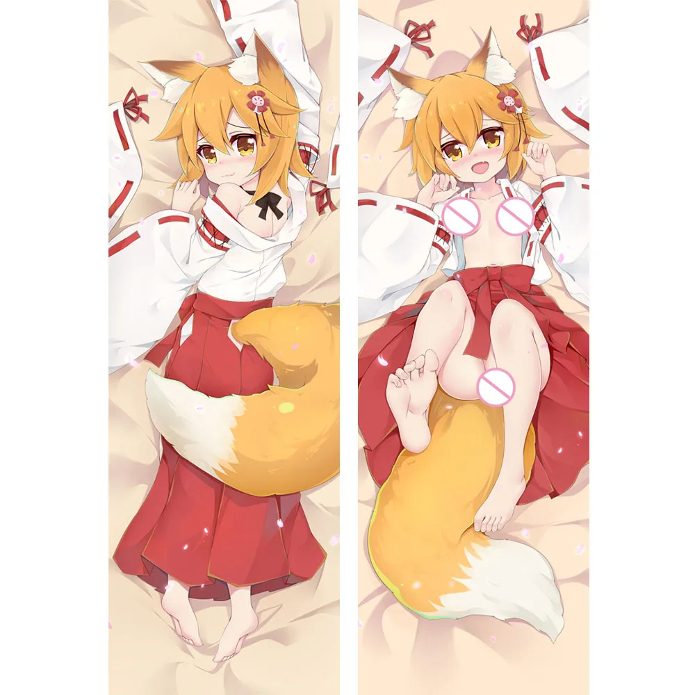 50x160cm Peach Skin Аниме JK манга полезные лиса Сенько-Сан-милый облегающий Dakimakura тела объятия Подушка Чехол домашнего декора кровати, накидка для подушки, чехол, без шнуровки - Цвет: 50x160cm Peach Skin
