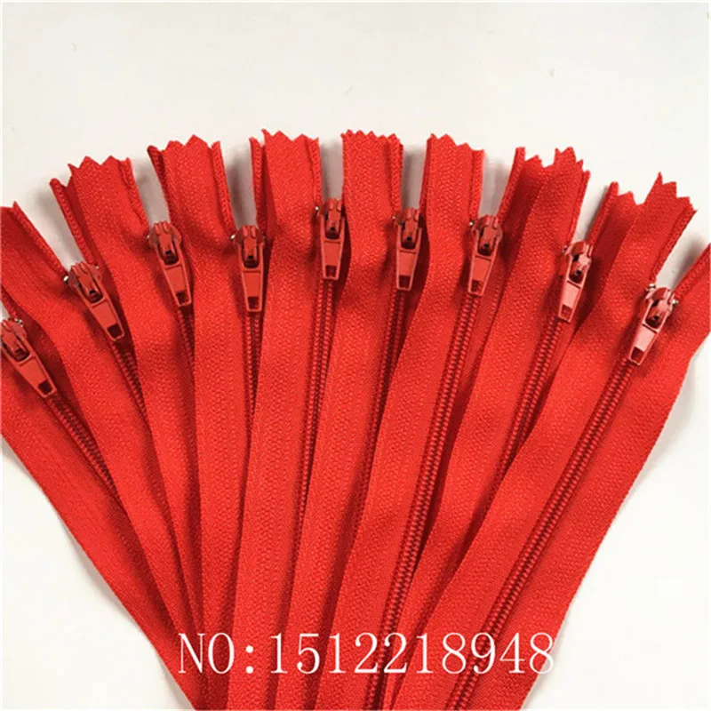 red 100 шт 3# закрытый конец нейлоновые катушки молнии портной шитье ремесло(3-40 дюймов) 7,5-100 см Crafter's& FGDQRS(20/цвет U выбор - Цвет: red