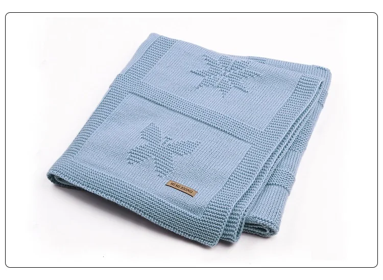 82W276 Sky Blue Одежда для новорожденных; детское одеяло; вязаное акриловое Летнее Детское одеяло; Пеленальное Одеяло для коляски; одежда для малышей; детское одеяло - Цвет: 82W276 Sky Blue