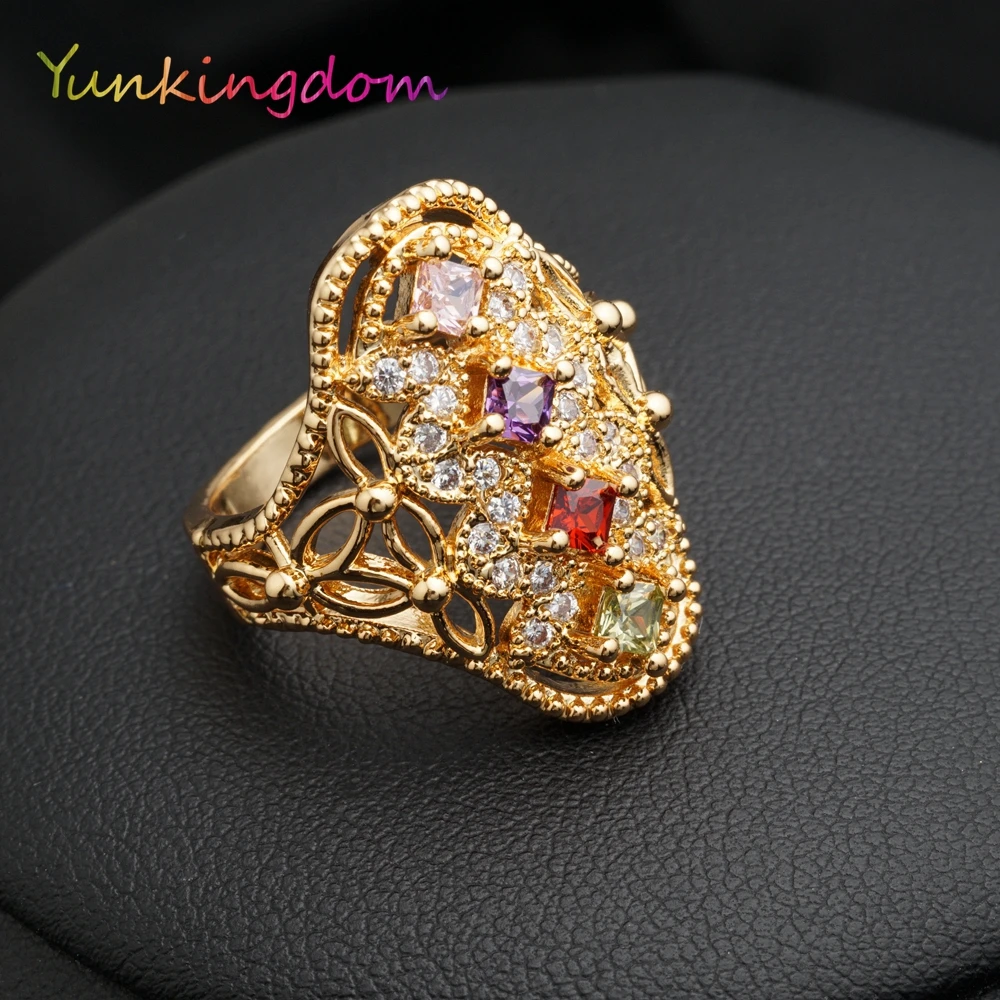 Очаровательные модные кольца Yunkingdom с кристаллами ювелирные изделия Женские