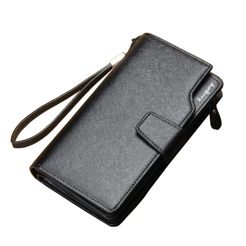 Новинка мужские кошельки черные коричневые большая длинная молния дизайн