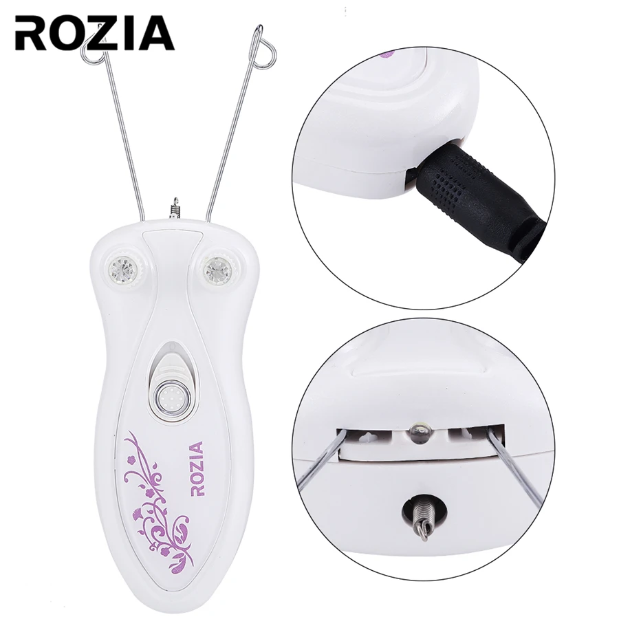 Профессиональный Эпилятор ROZIA, Электрический женский эпилятор для лица, удаления волос на лице, депилятор с хлопковой нитью