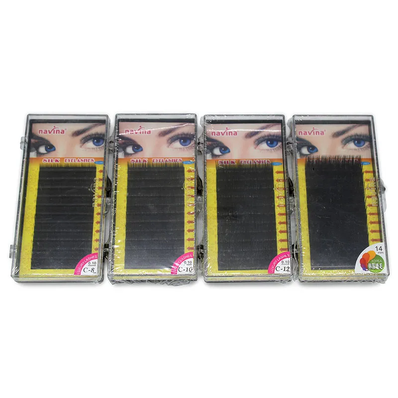 4 Tray Navina Pro 0.15C Curl (8/10/12/14MM) Natural False Eyelashes Extension Makeup Tool Soft Fake Eye Lashes for Beauty | Красота и
